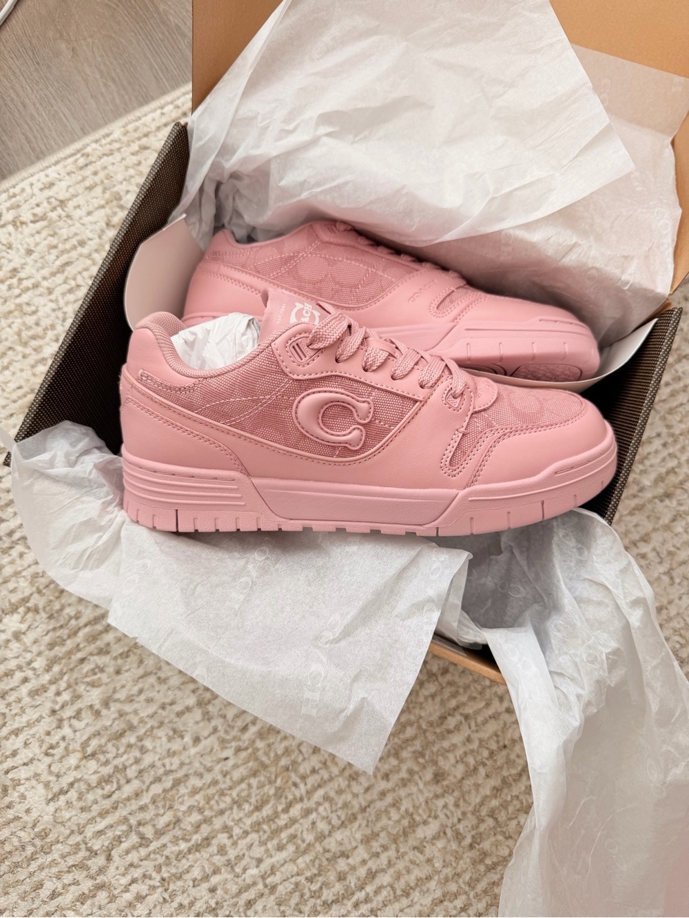Coach Women's Low-Top Pink Chunky Sneakers